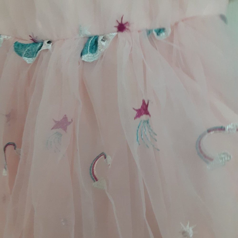 Unique Vintage Pink Tulle Unicorn Dress - Picture 3 of 5